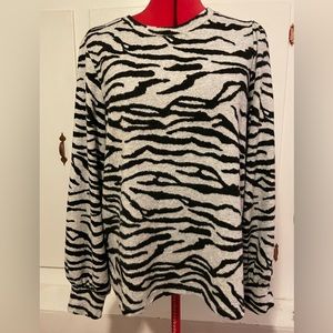 Anthropologie Sanctuary Zebra Striped Sweatshirt XL